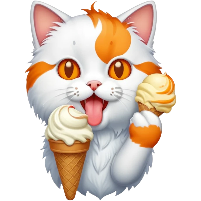 CAT eating ice cream  emoji