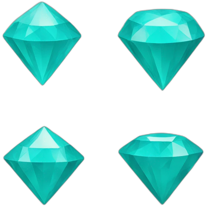 Turquoise diamond emoji