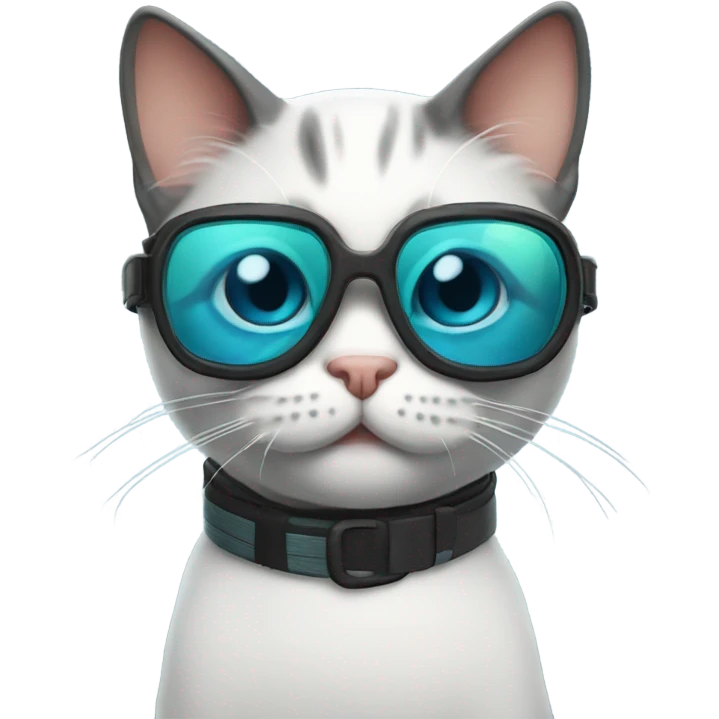 stinky kitty wearing goggles emoji