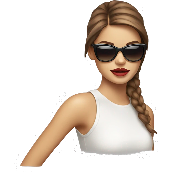 Emoji similar to Bárbara palvin the model but with sun glasses  emoji
