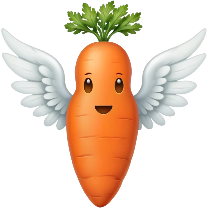 carrot with angel wings no face emoji
