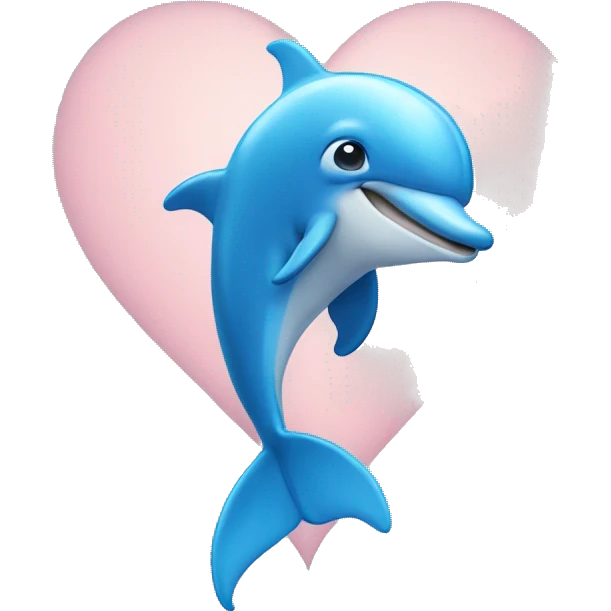 Dolphin blue heart emoji