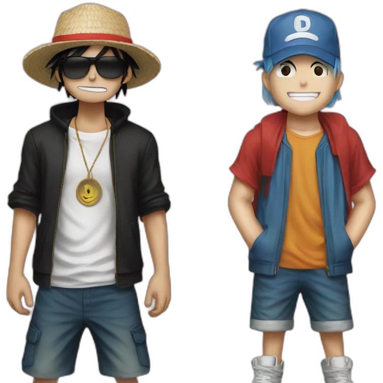 Mugiwara Luffy and Eminem  emoji