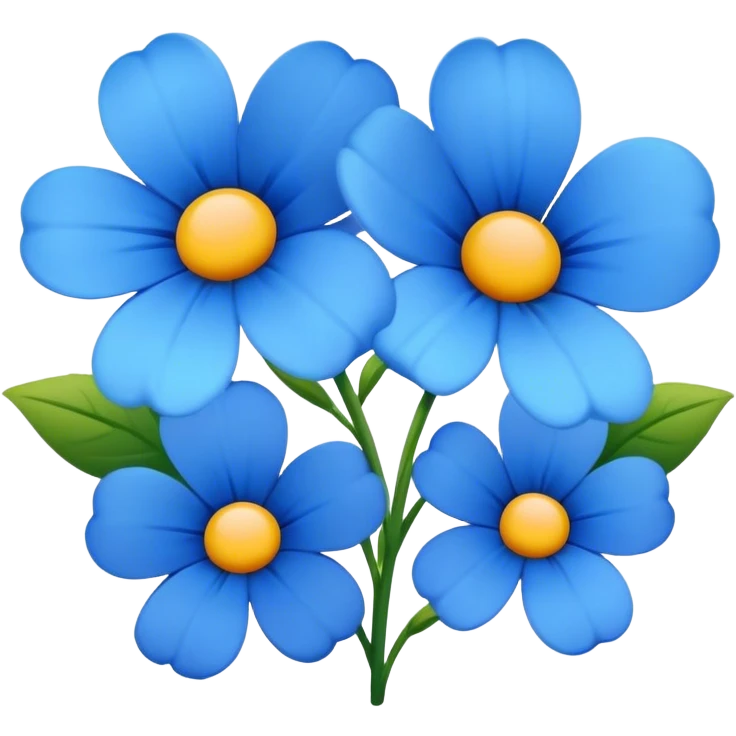 blue flowers emoji