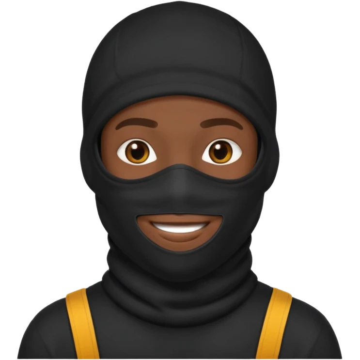 A black man in a balaclava emoji
