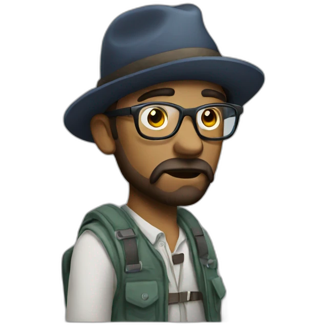 Hipster protesting stoned emoji