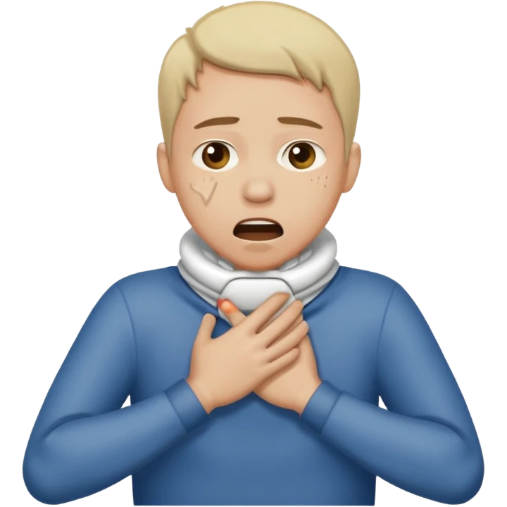 An emoji with hands around their neck choking themselves emoji