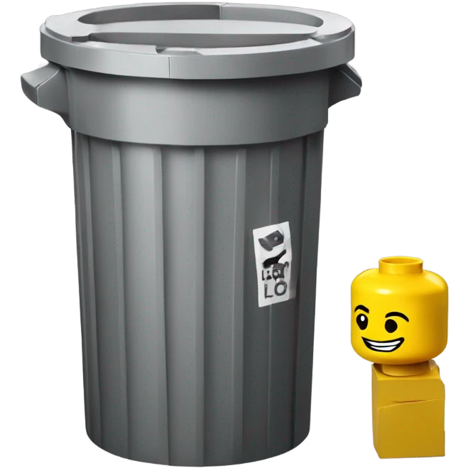 Lego man in trash can emoji