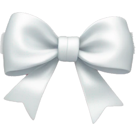 Pastel pink heart with white bow emoji