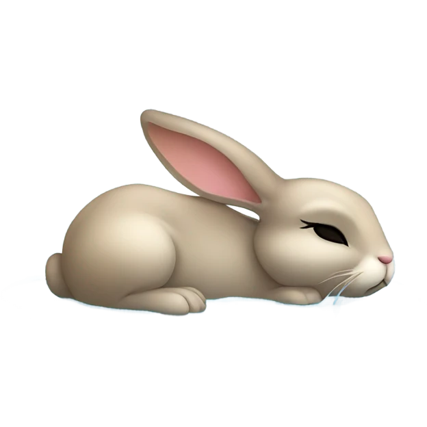 Bunny sleeping on a puddle of water emoji