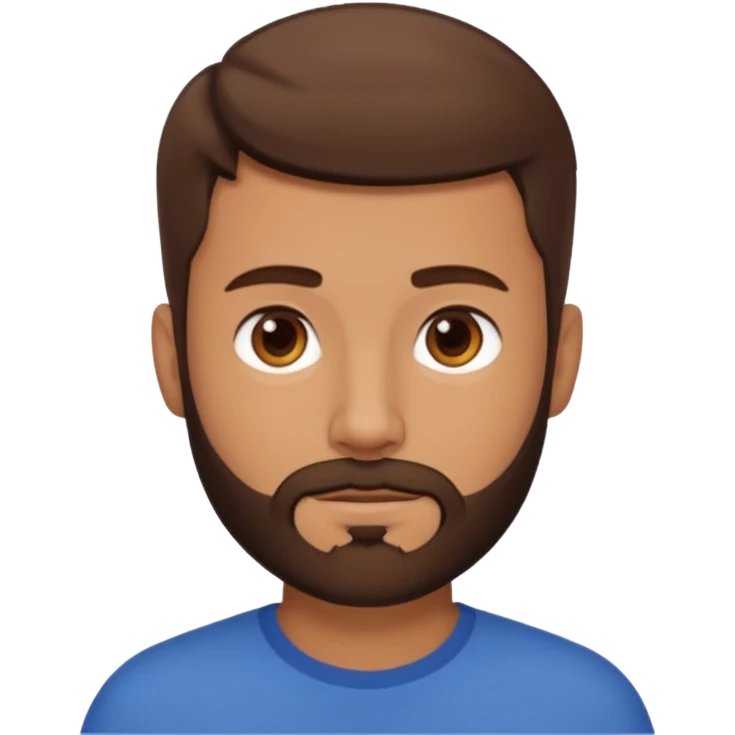 a man with short hair and beard no mustache emoji
