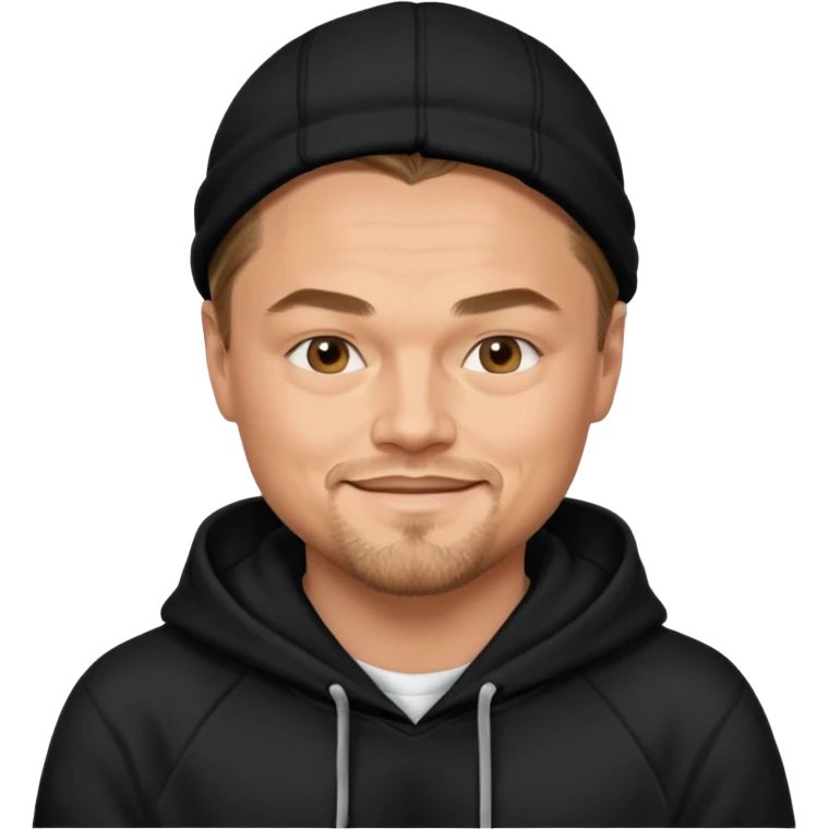 leonardo di caprio with black hoodie emoji