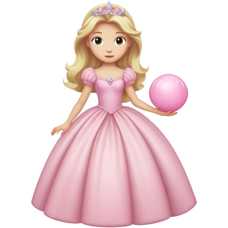 blonde Caucasian princess with puffy light pink ball gown emoji