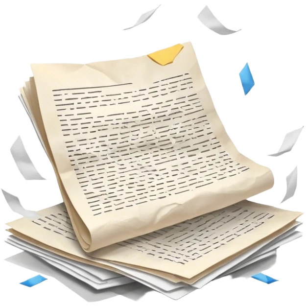 floating documents emoji