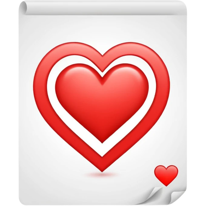 heart symbol on a document sheet emoji