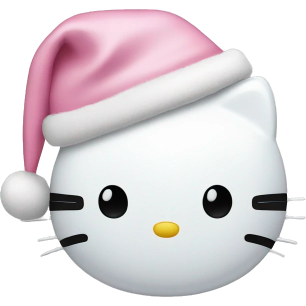 hello kitty wearing a pastel pink christmas hat  emoji