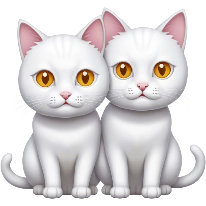 Two heads on one cat the cat is a white cat ￼ emoji