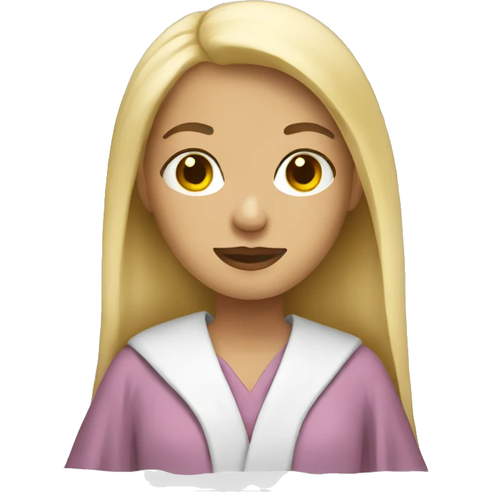 blonde girl in robe  emoji