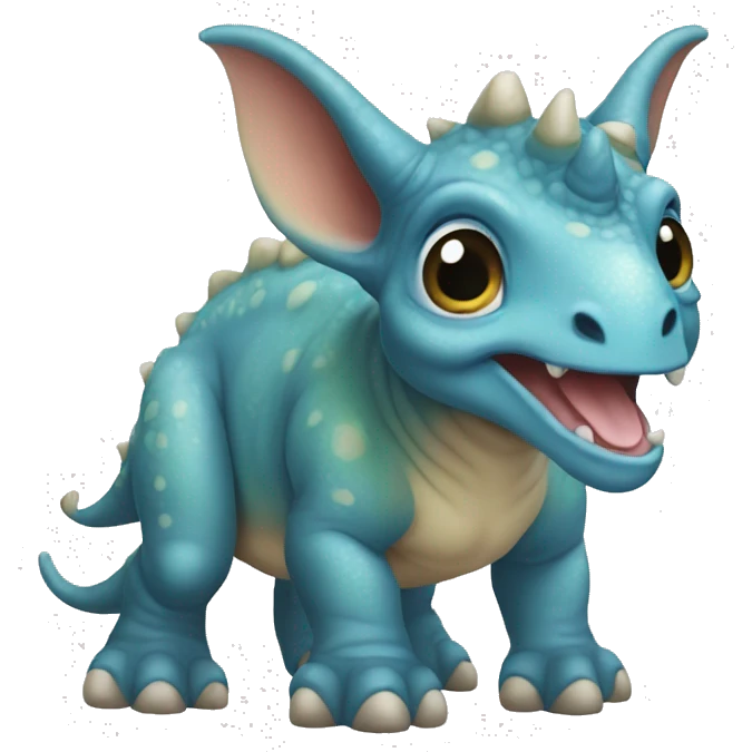 Baby triceratops blue eyes emoji