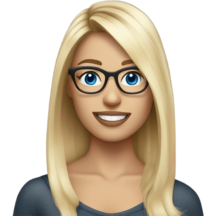 Blonde balayage hair white women blue eyes and small glasses cell phone  emoji