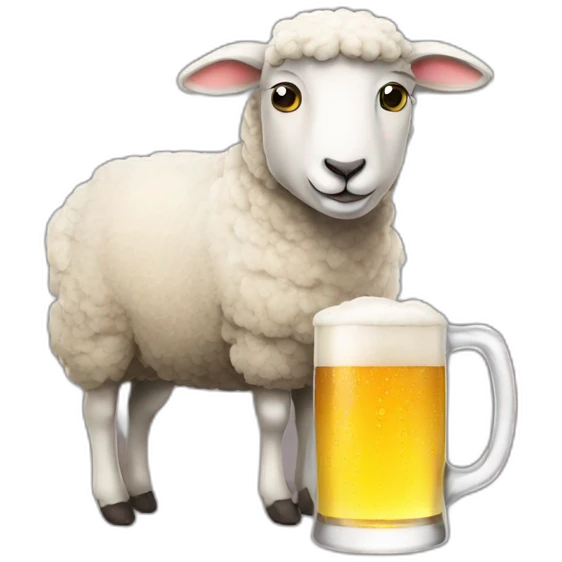 Sheep drink beer emoji