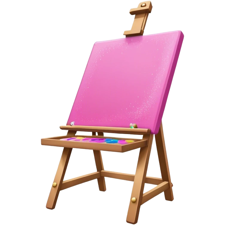 Pink paint easel with glitter  emoji