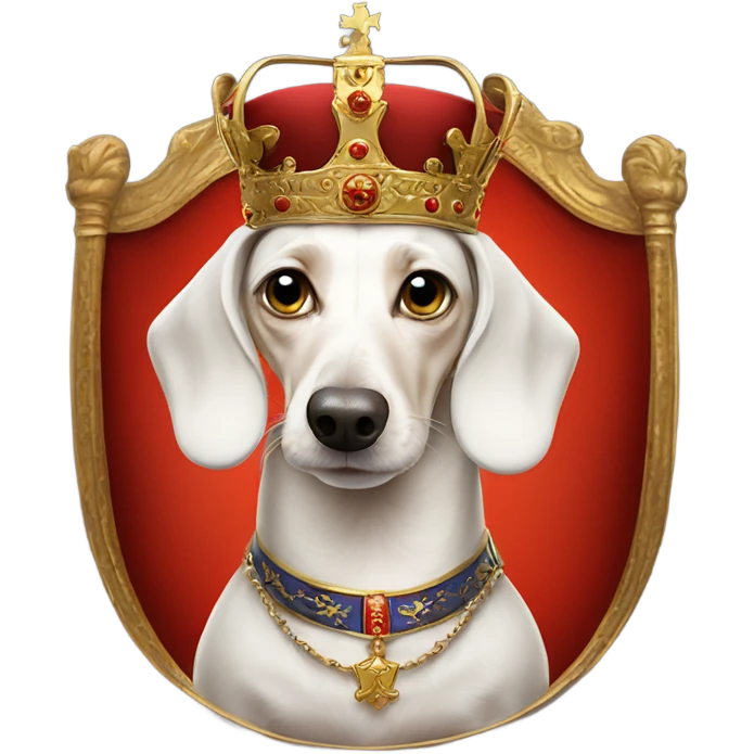 White Dachshund as Russian emperor emoji