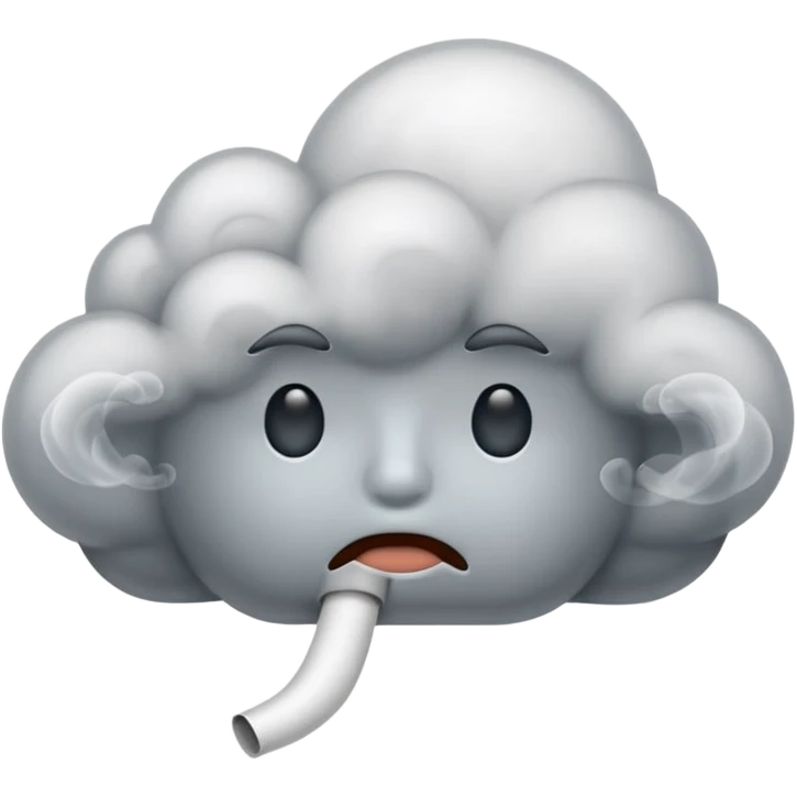 smoke coming from the mouth emoji