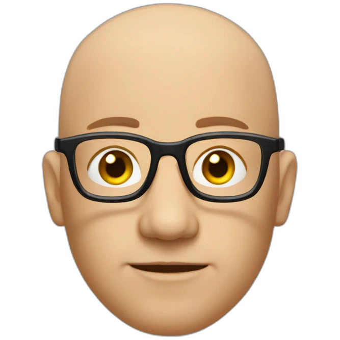bald man with glasses and single ear-ring emoji