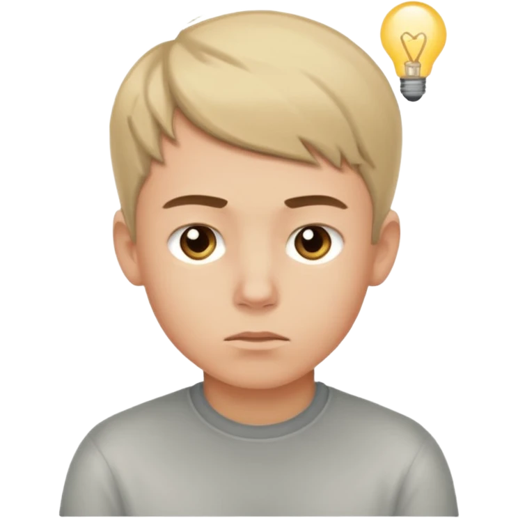 boy really thinking and focused emoji