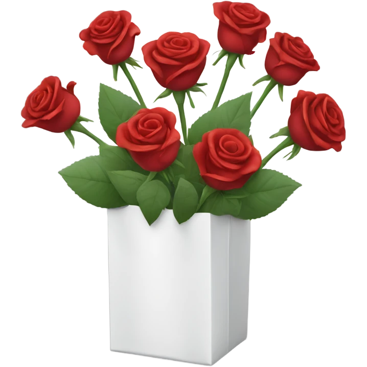 Bouquet of red roses in a white package emoji