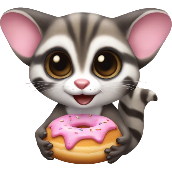 sugar glider holding donut emoji