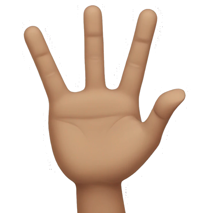 4 fingers up and thund down emoji
