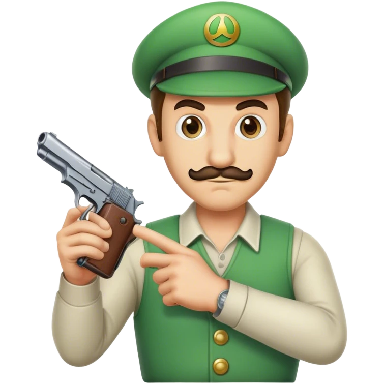 luigi holding a pistol emoji