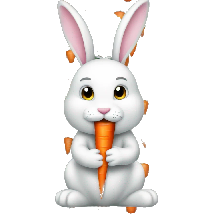 A bunny eating a carrot  emoji