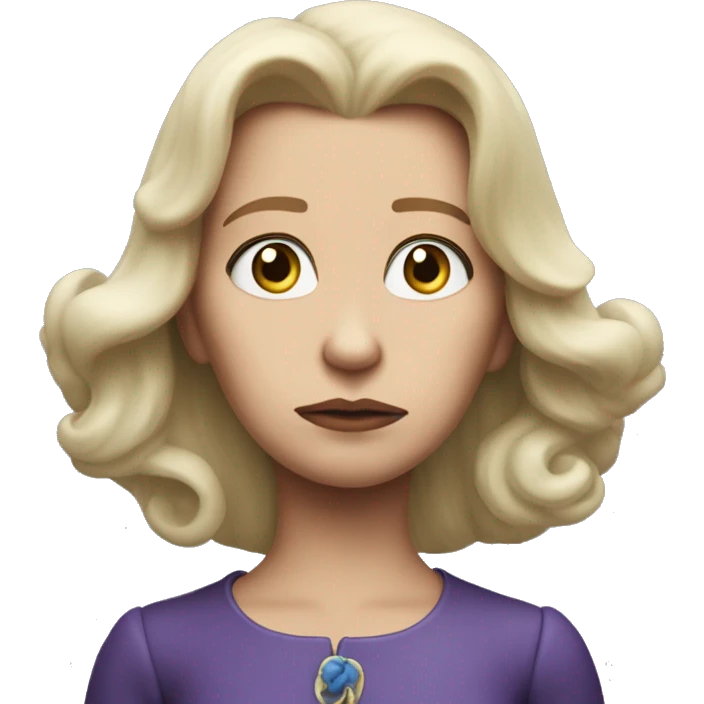 photorealistic Ursula von der Leyenl sad emoji
