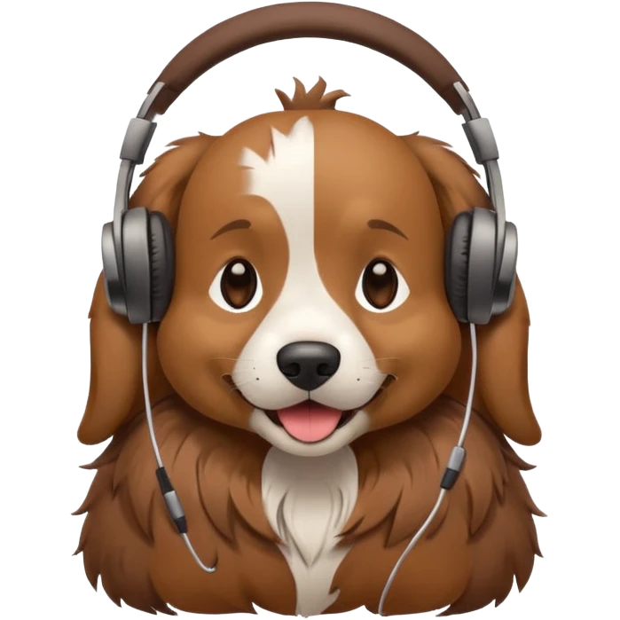 Dog with headphones on listening to music emoji