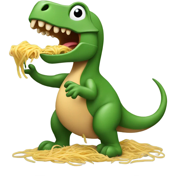 Dinosaur eating spaghetti  emoji