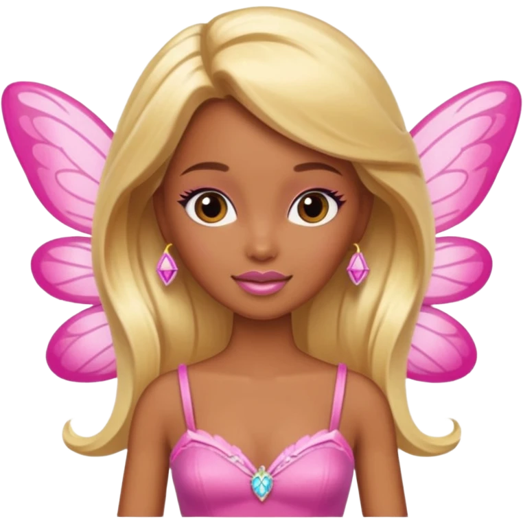 brown skin blonde barbie fairy  emoji