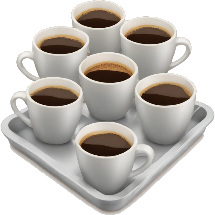 4 cups of coffee in a tray emoji