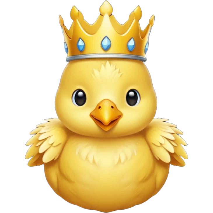 Un poussin mignon avec une couronne  emoji