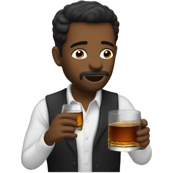 Firman drinking a whiskey emoji