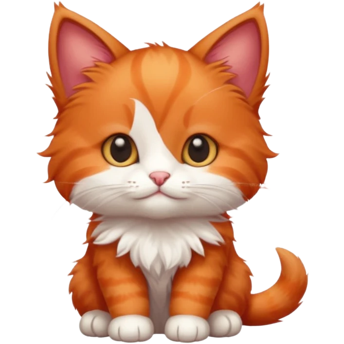 a sitting red kitten emoji