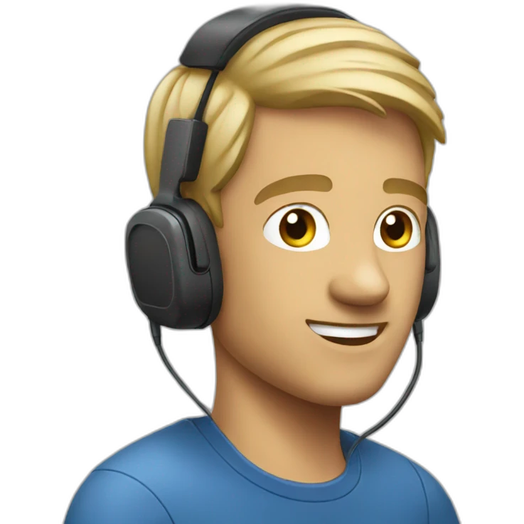 man with earphone emoji