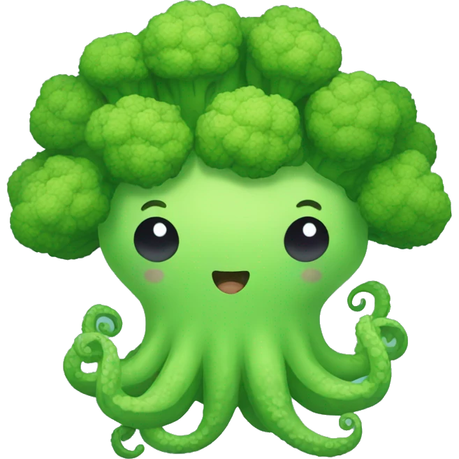 Kawaii broccoli octopus emoji