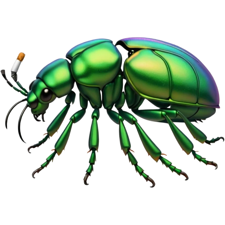 green beetle smoking cigarette  emoji
