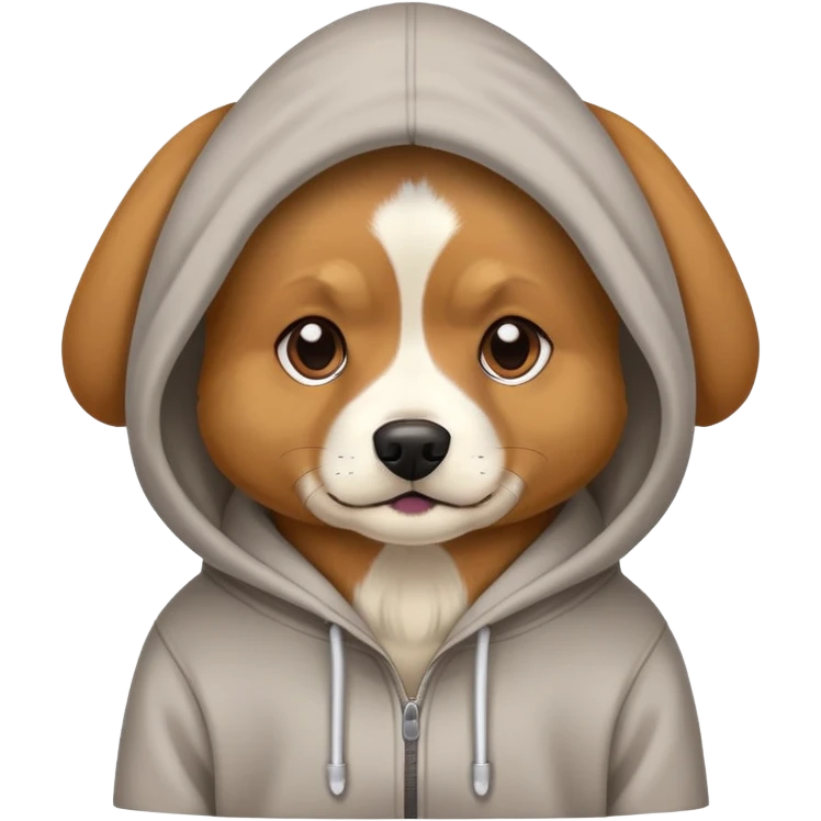 Dog wearing a hoodie emoji