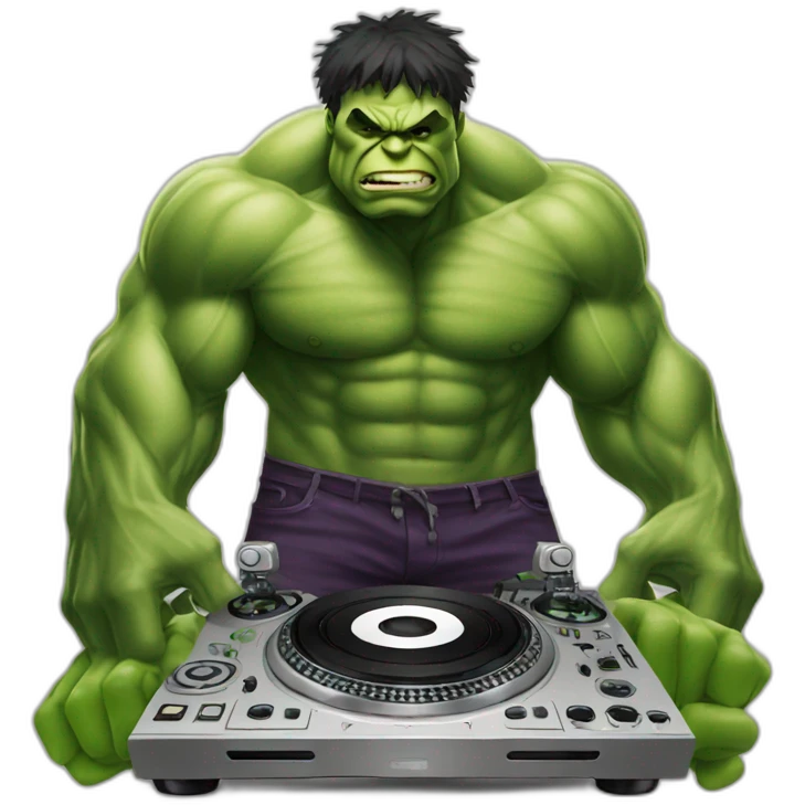 Hulk as a dj  emoji