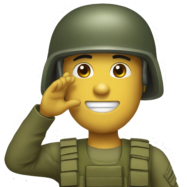 emoji salute soldier helmet emoji