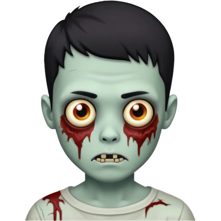 zombie boy hispanic with short black hair emoji